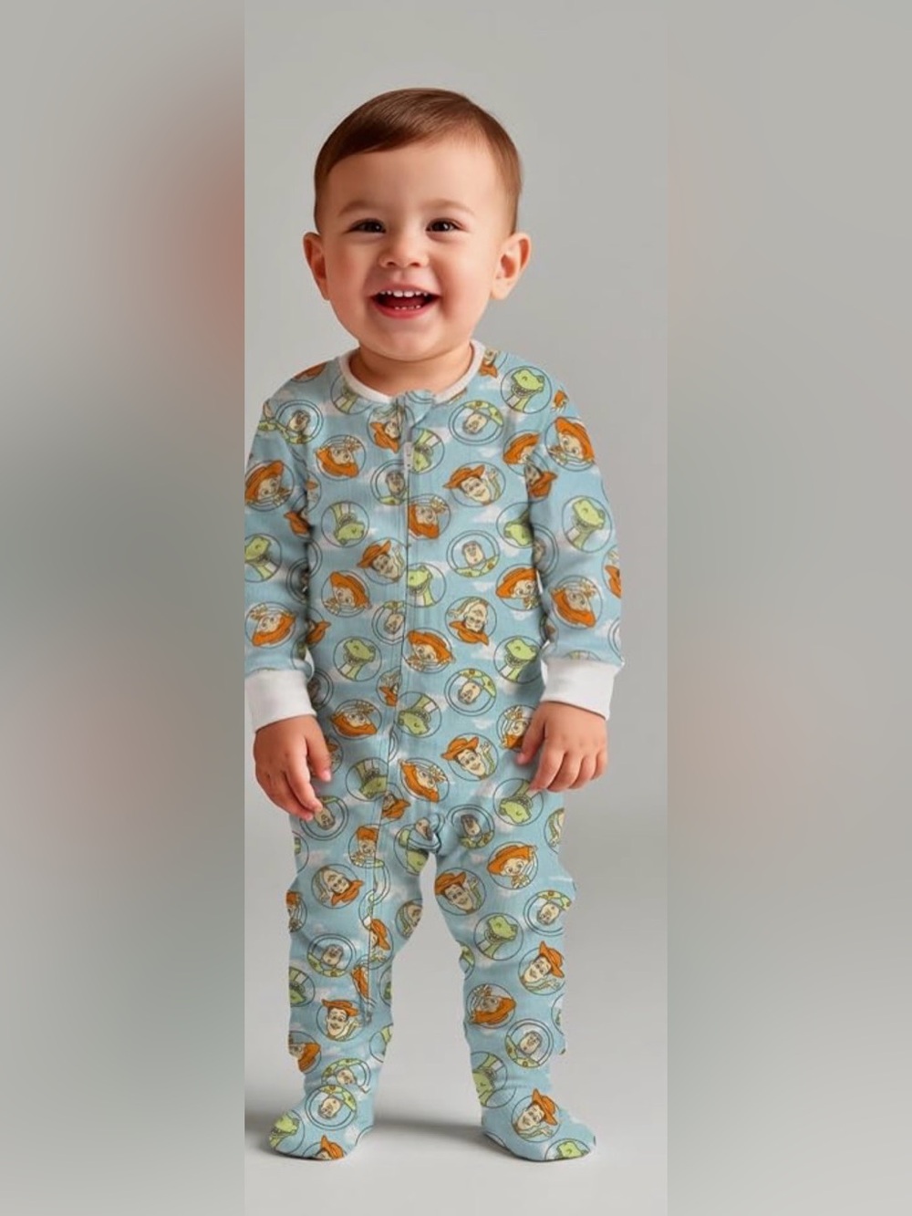 Disney Blue Toy Story Character Footed Pajamas